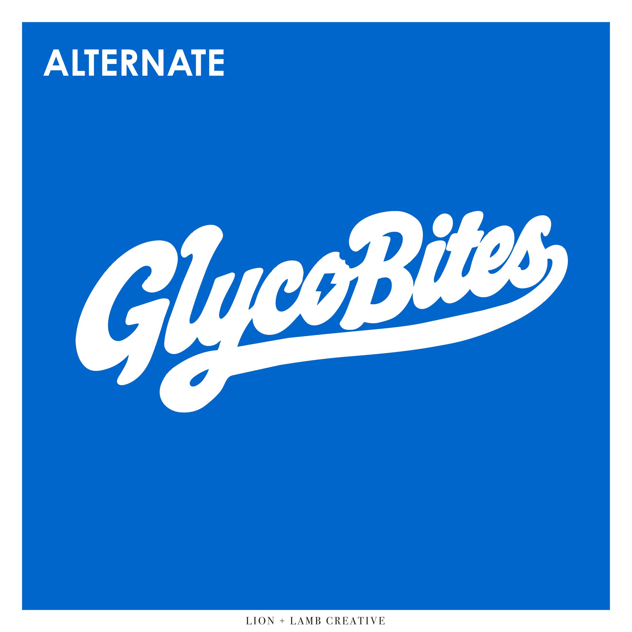 Alternate one-color GlycoBites script wordmark