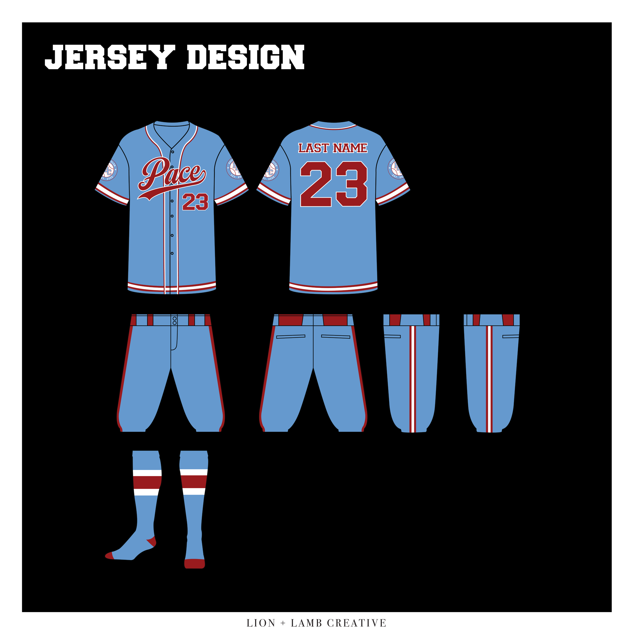 Blue PBC Baseball uniform system